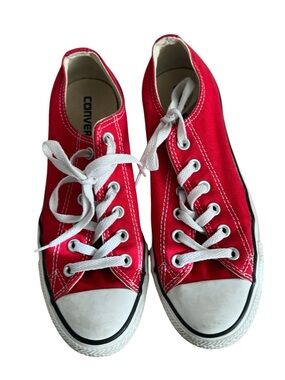 Converse Red Low Top Canvas Sneakers